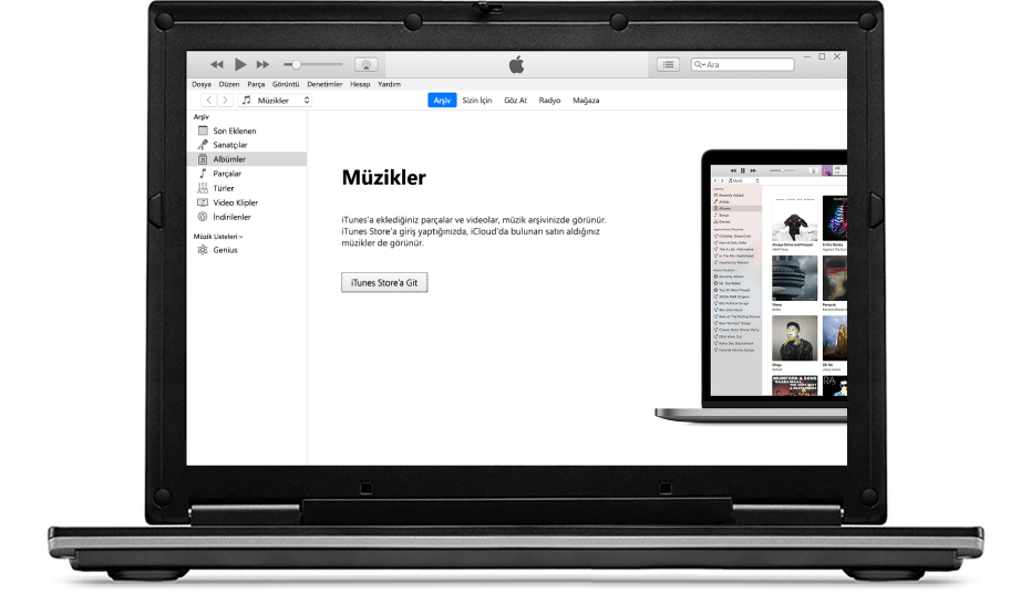 Yeni, boş bir iTunes arşivi olan PC.