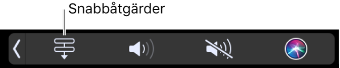 Snabbåtgärdsknappen i Touch Bars Control Strip.