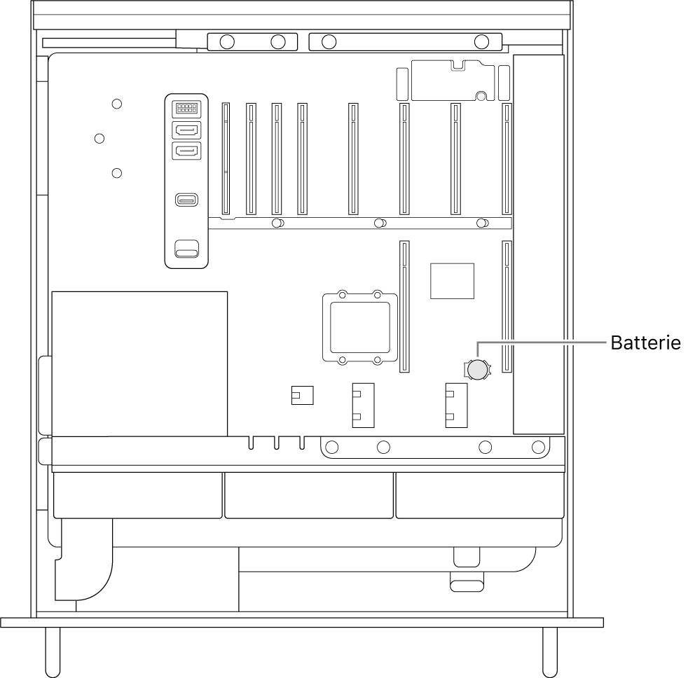 Emplacement du rack du Mac Pro