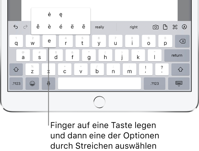 Eingeben und Bearbeiten von Text auf dem iPad - Apple Support