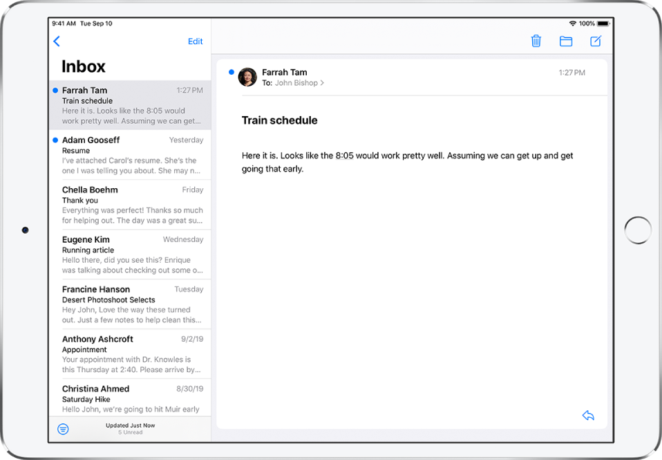 View an email in Mail on iPad Apple Support