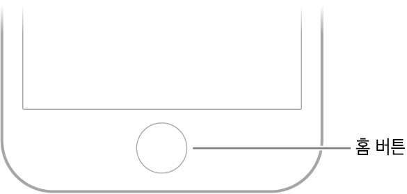 iPhone 하단에 있는 홈 버튼.