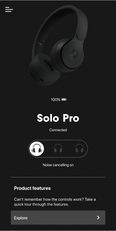 Solo Pro device screen