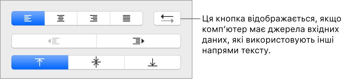 Кнопка напряму тексту в абзаці в засобах вирівнювання тексту.