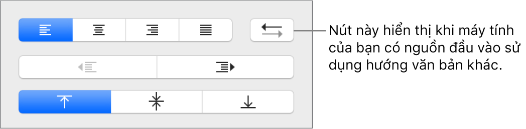 Nút Hướng đoạn trong phần Căn chỉnh của thanh bên Định dạng.