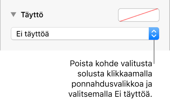 Säädin, jolla poistetaan objekti valitusta solusta.