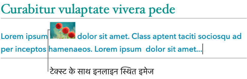 आकृति को टेक्स्ट के साथ इनलाइन में रखा गया है.