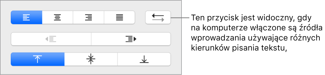 Przycisk Kierunek akapitu, znajdujący się w sekcji Wyrównanie na pasku bocznym Format.