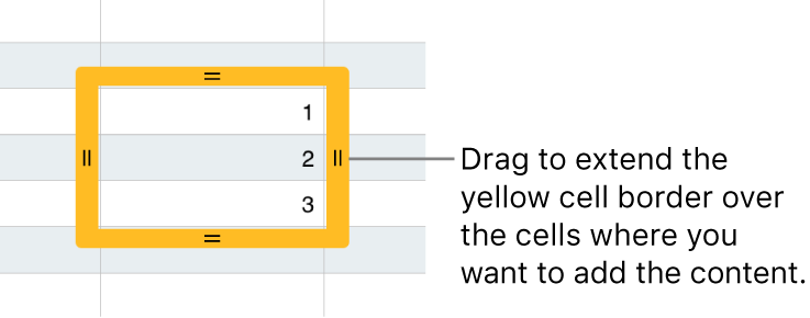 A selected cell with a large yellow border you can drag to autofill cells.