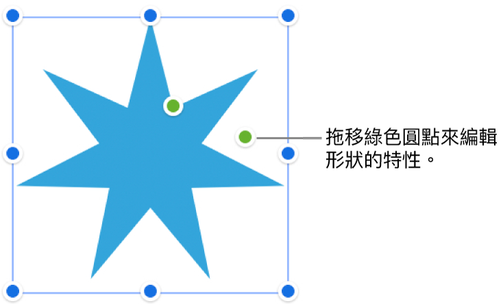 帶有選擇範圍控點的形狀。