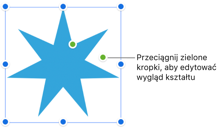 Kształt z uchwytami zaznaczenia.