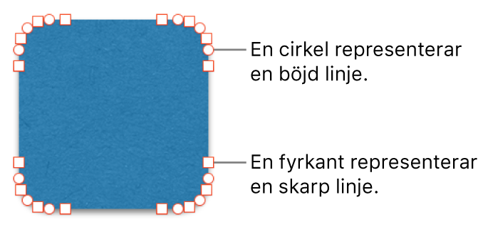 En form med redigerbara punkter.