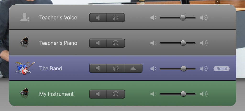 Mezclador de “Aprende a tocar”.
