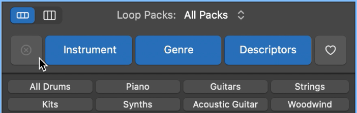 Tlačidlo Resetovať v Prehliadači slučiek.