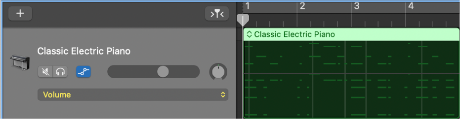 在mac 版garageband 中顯示音軌自動混音曲線 Apple 支援