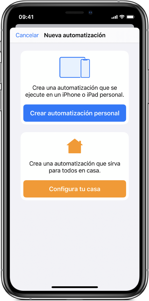 Nueva automatización cuando ya existe una automatización en la app Atajos.