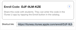 Ejemplo de la ventana emergente que aparece al compartir curso en el Dashboard, con el código de inscripción y el enlace rápido
