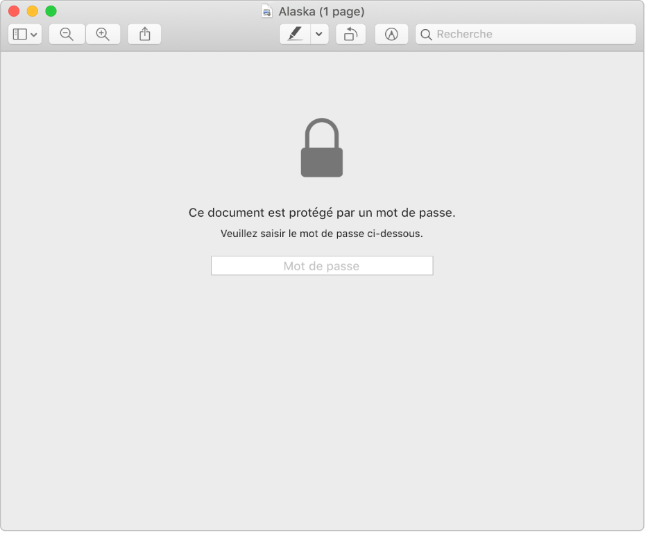 Fichier PDF protégé par un mot de passe.