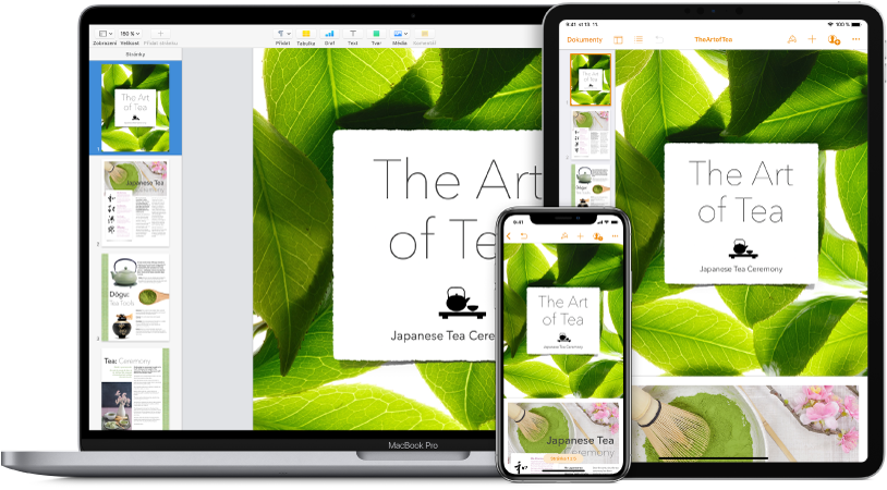 Obrázek znázorňující přístup k obsahu na iCloudu z různých zařízení