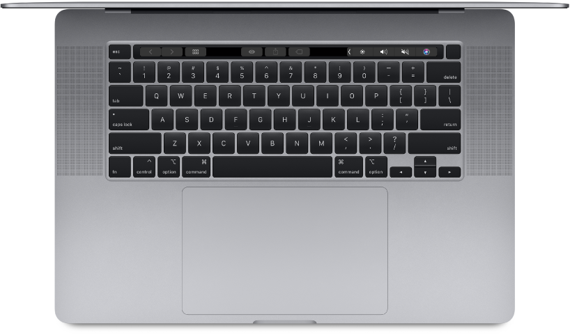 Prikaz 16-inčnog MacBook Pro računala odozgo.