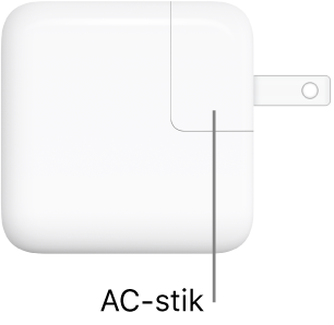 USB-C-strømforsyningen på 30 W.
