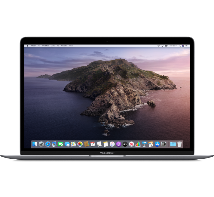 Vista frontale di MacBook Air.