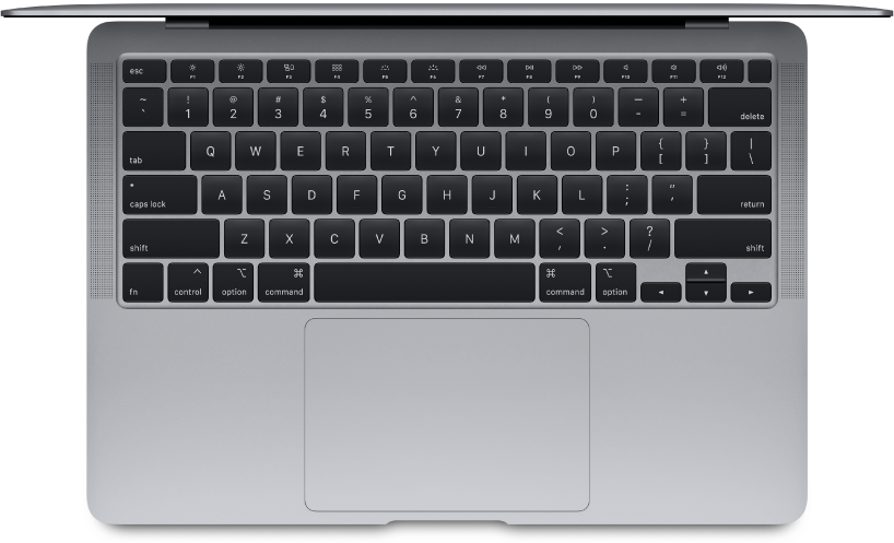 MacBook Air widziany z góry.