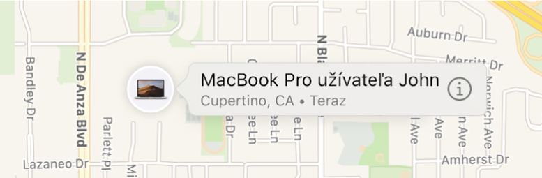 Detail ikony Informácie pre zariadenie John’s MacBook Pro.