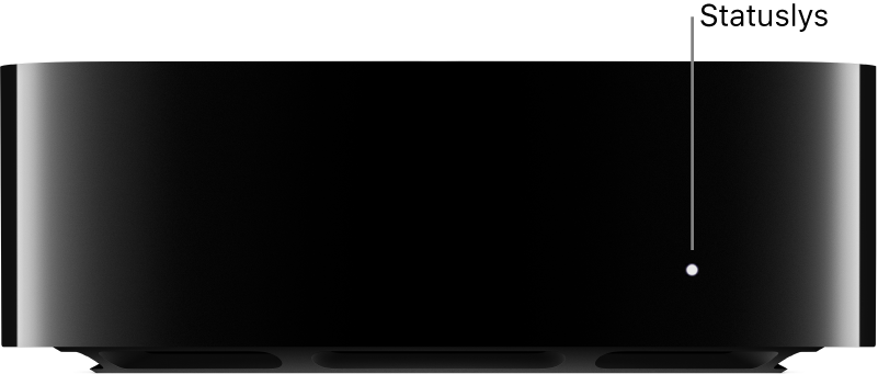 Apple TV med statuslys og tilhørende bildeforklaringer