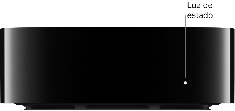 Apple TV con la luz de estado resaltada