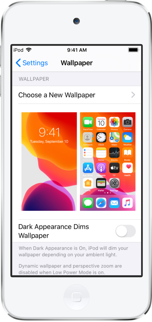 更改ipod Touch 上的背景圖片 Apple 支援