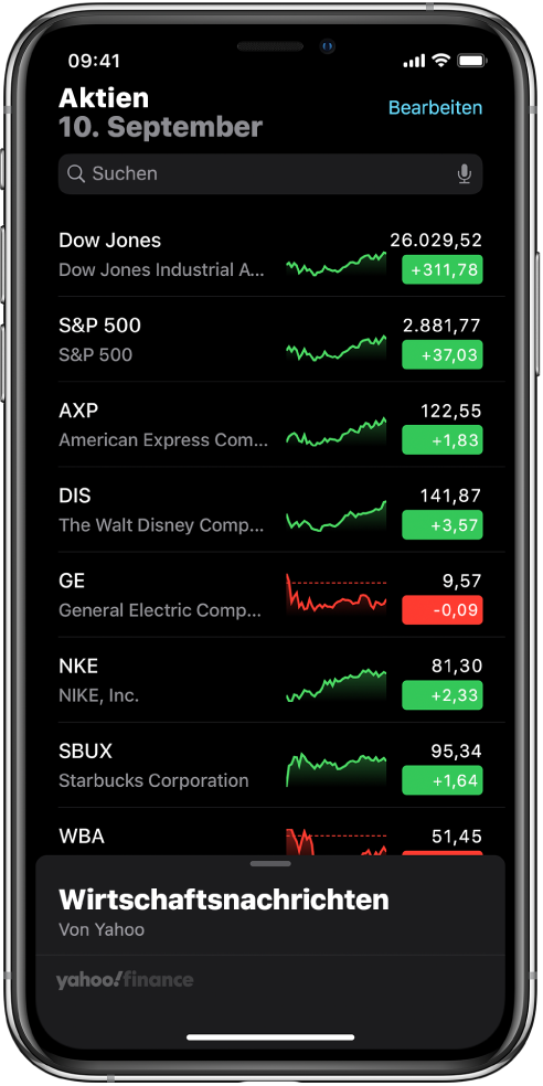 Verfolgen von Aktienkursen auf dem iPhone - Apple Support