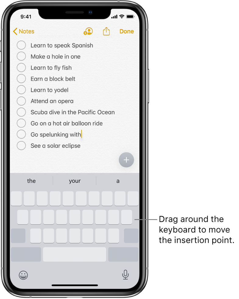 Type and edit text on iPhone - Apple Support