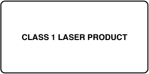 Um selo onde se lê “Produto de laser de classe 1”.