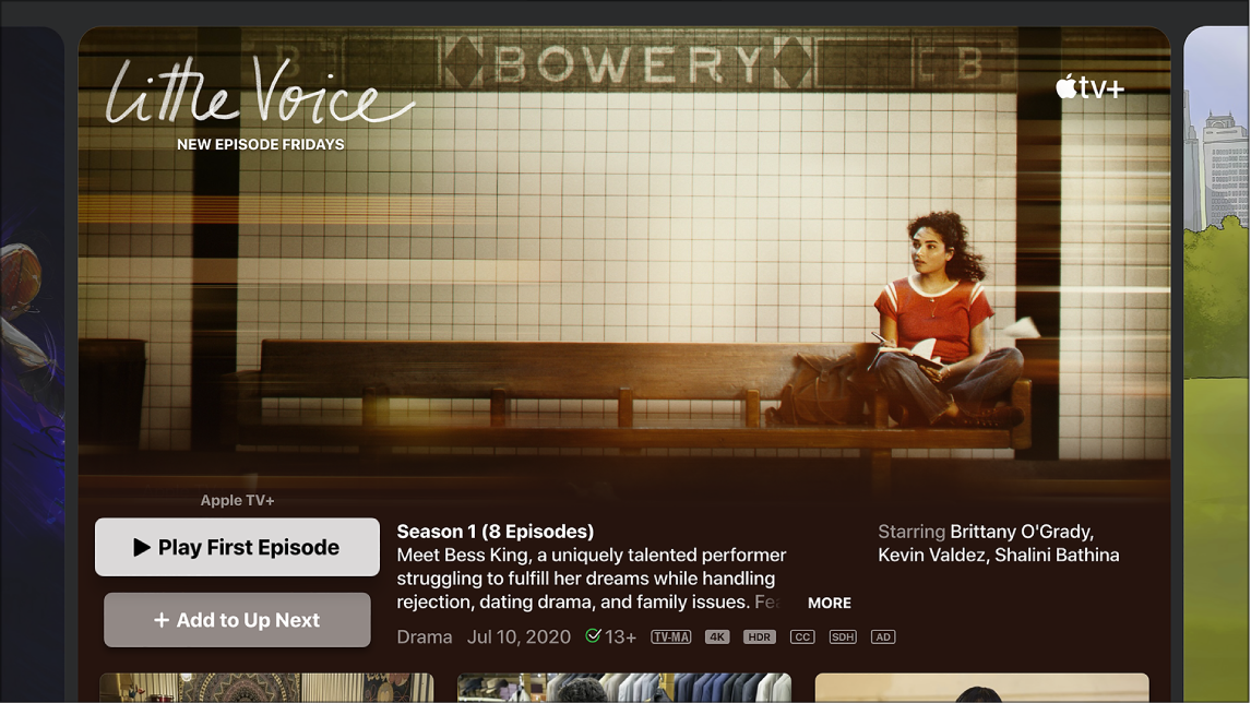 TV show info screen