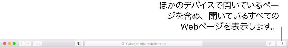 「タブの概要を表示」ボタンが表示されているツールバー。