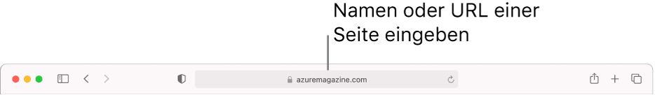 Das intelligente Suchfeld befindet sich in der Mitte der Safari-Symbolleiste.