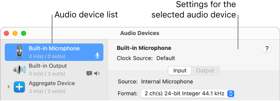 use audio port for input mac sierra