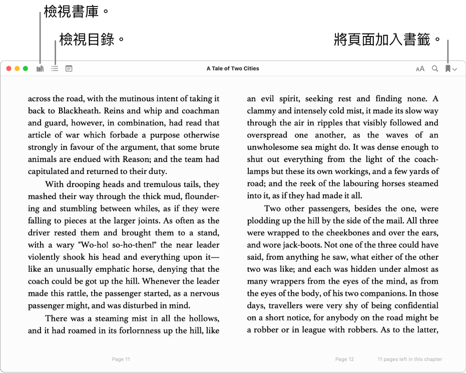已開啟書籍中的選項。