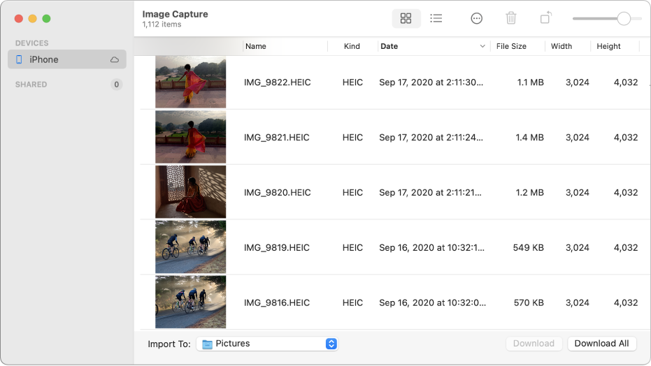 how to download pictures from a camera to a mac