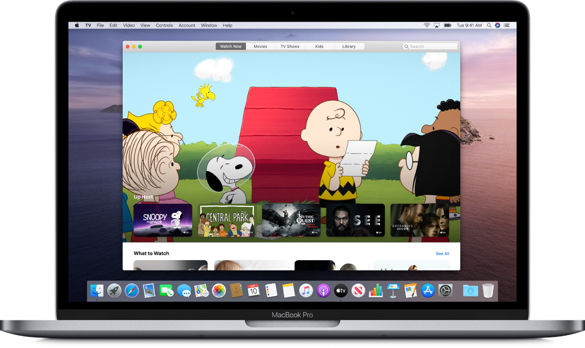 Mac affichant l’app TV