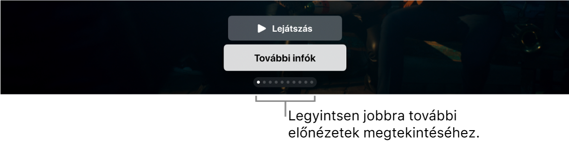 A Főképernyő további előnézet-vezérlői