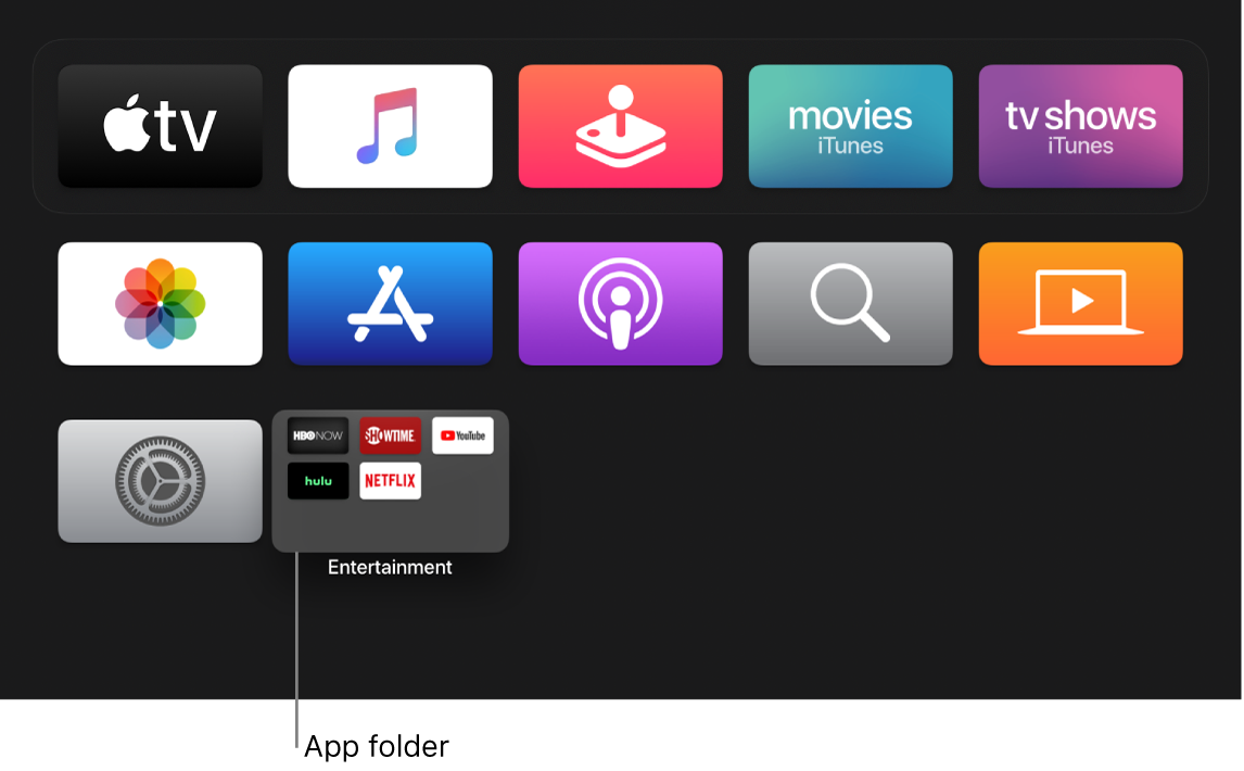 Home screen showing app folder