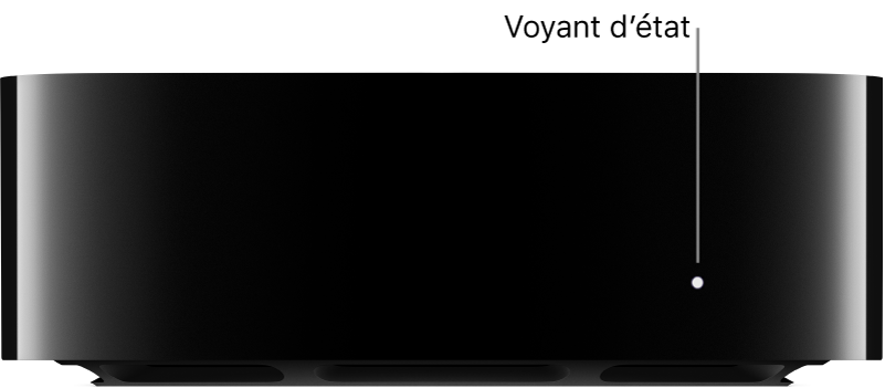 Lumière d’état de l’Apple TV allumée