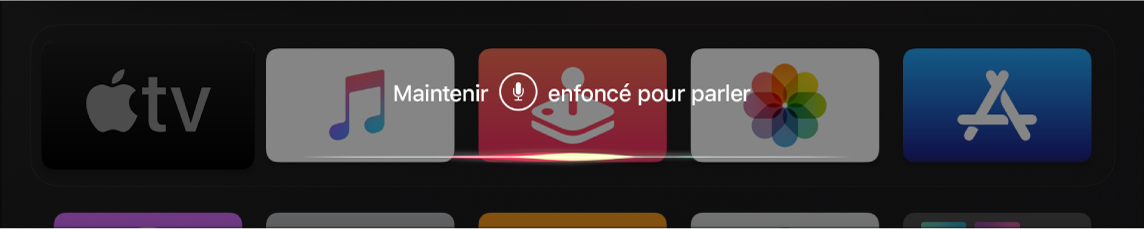 Écran d’accueil avec l’invite Siri