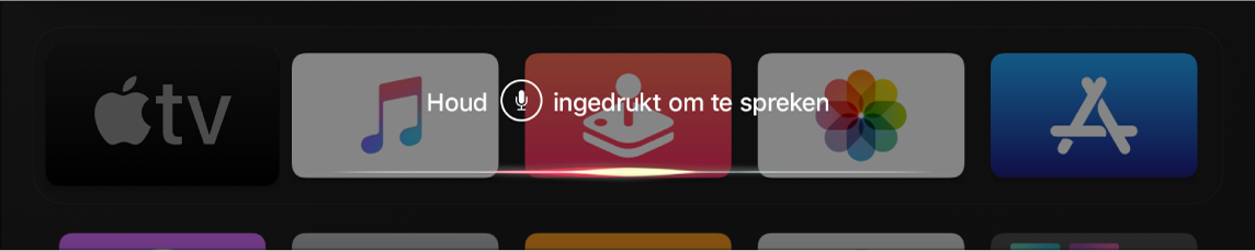 Beginscherm met daarop een Siri-commando