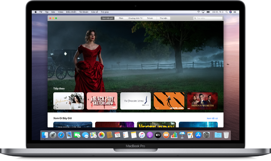 Cửa sổ ứng dụng Apple TV trong nền.