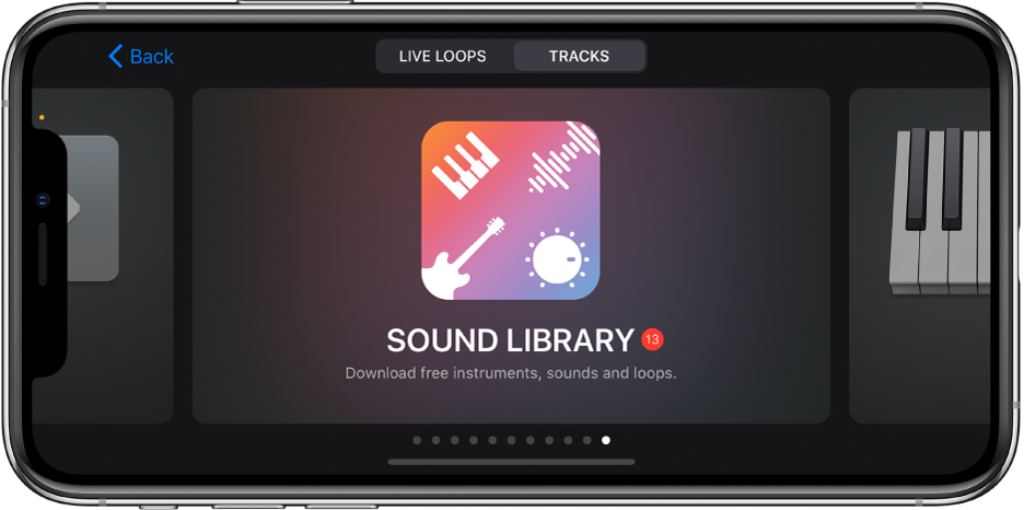 Biblioteca de sons no navegador de sons
