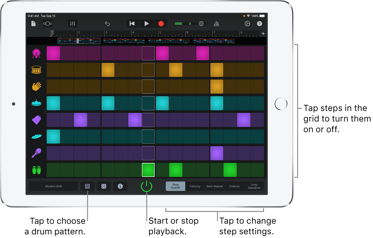 Use the Beat Sequencer in GarageBand 