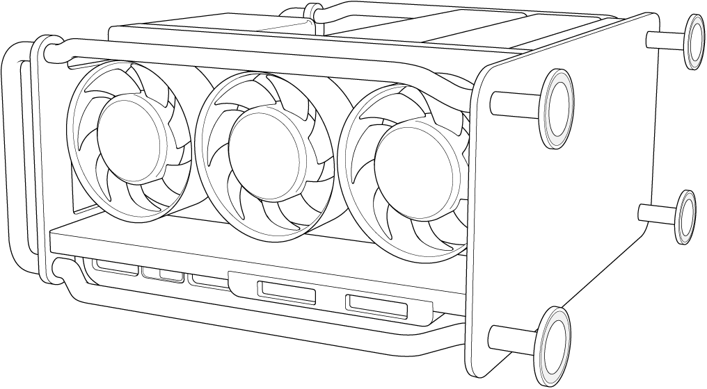 Mac Pro sobre seu lado.